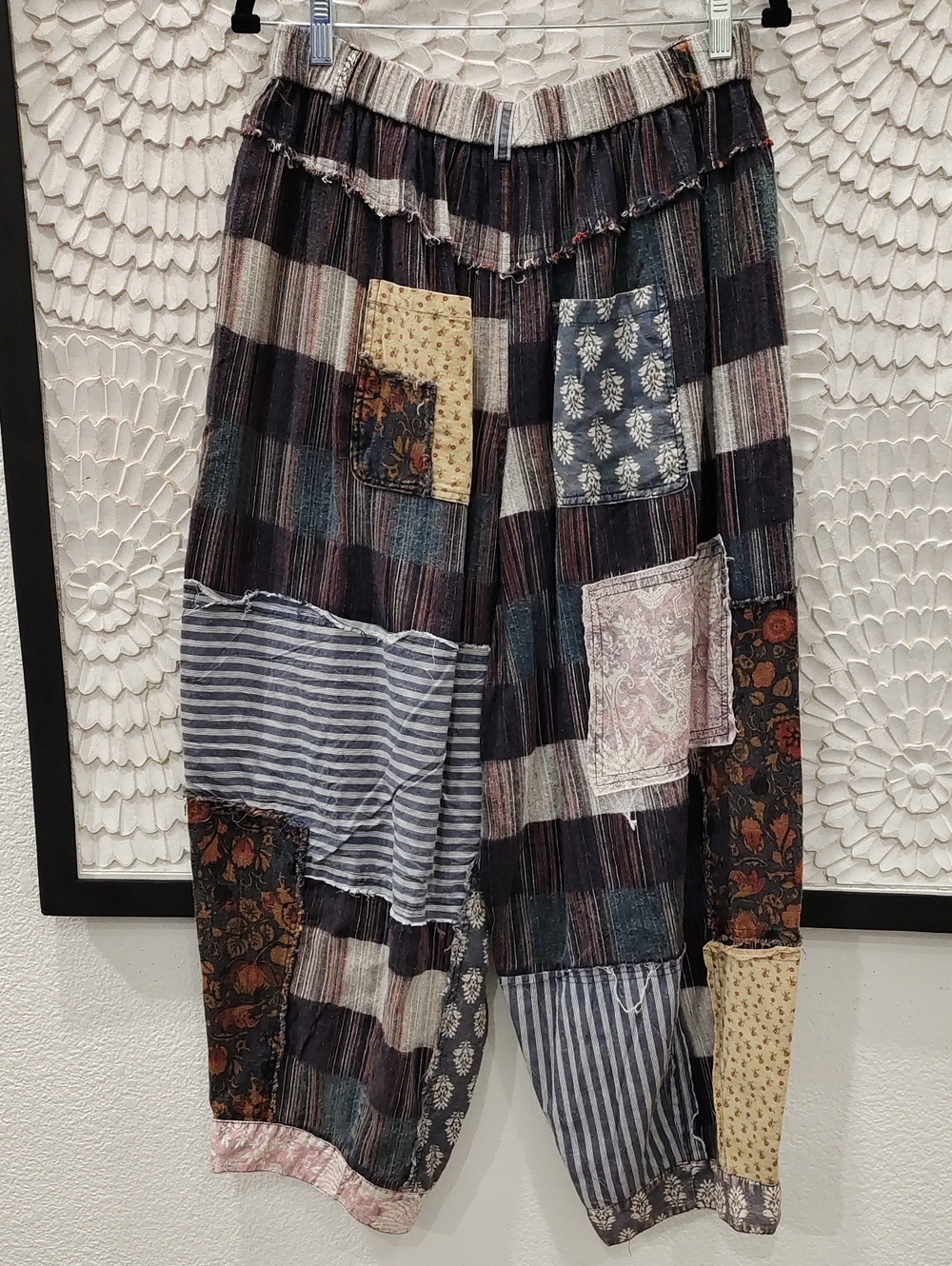 Multi Patchwork Distressed Vintage Wash Pants - Picture 6 of 9